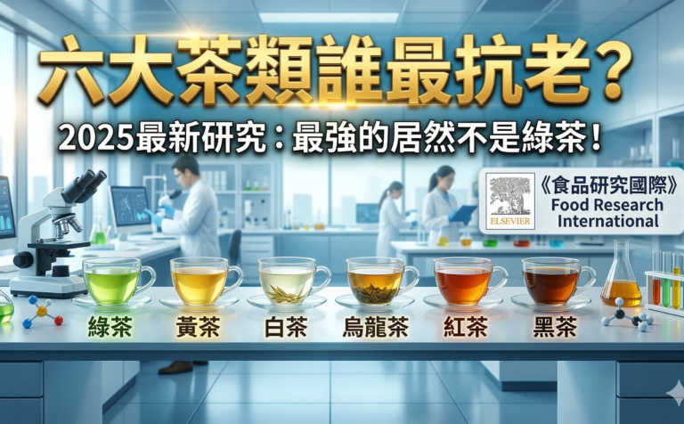 2025最新六大茶類抗老排名研究，黑茶與普洱熟茶奪冠，打敗綠茶。