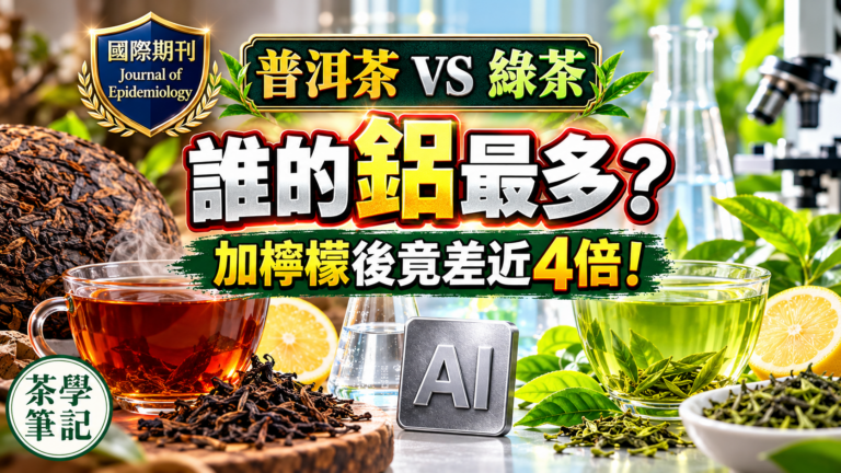 《茶學筆記》S4E05 封面：茶加檸檬更健康？普洱茶湯鋁濃度增加約150%，綠茶濃度最高